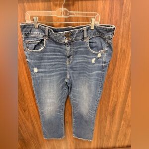 American Eagle Outfitters Distressed Artist Crop, Size 18